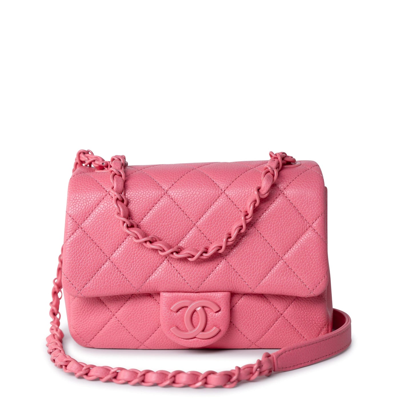 Pink Caviar Quilted Incognito Square Flap Bag