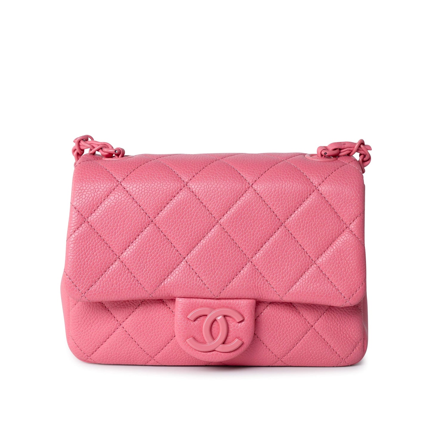 Pink Caviar Quilted Incognito Square Flap Bag