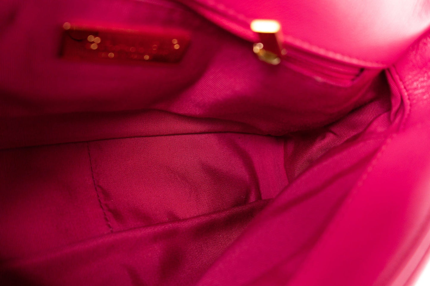 Pink Goatskin Quilted 19 Flap Small Mixed Hardware