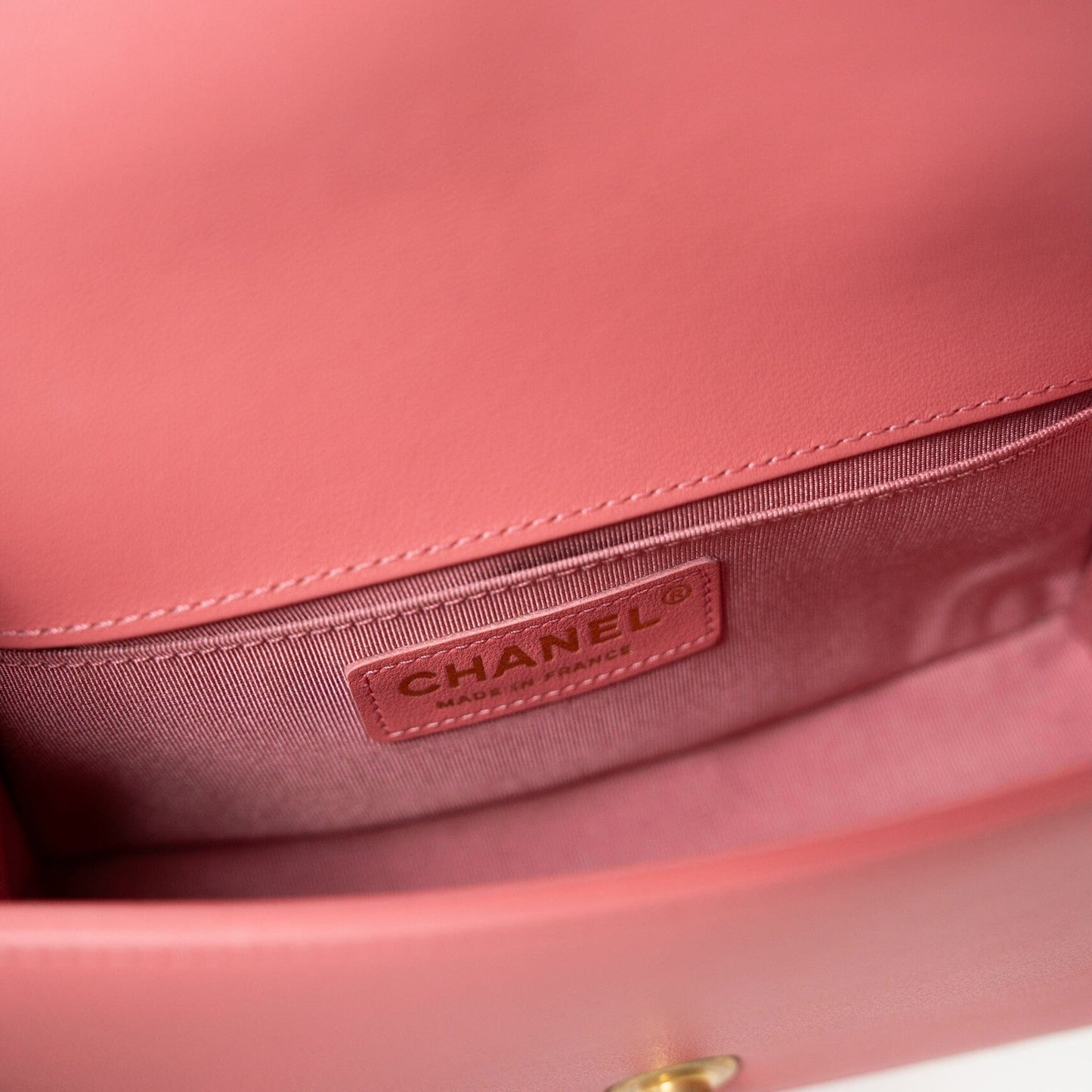 Pink Lambskin Quilted Small Boy Bag Aged Gold Hardware