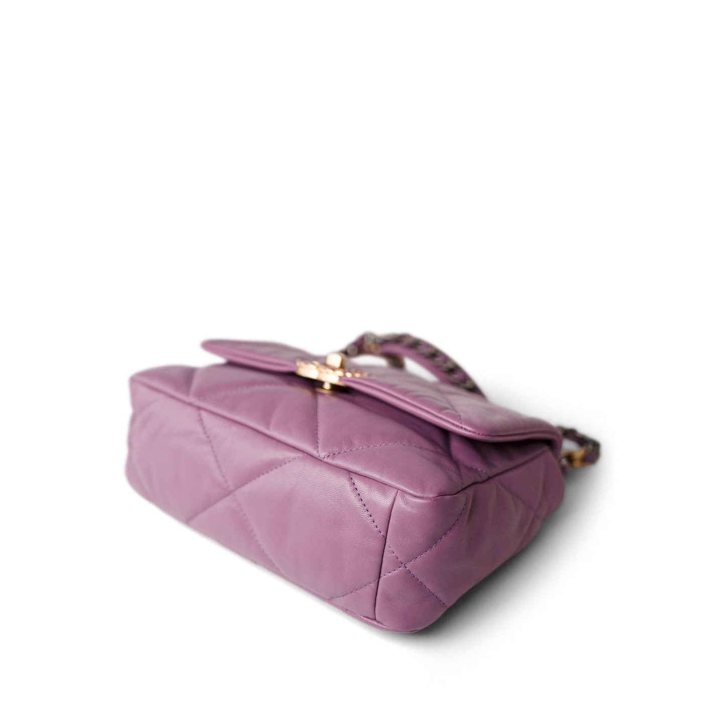 20B Purple Goatskin Quilted 19 Flap Small Mixed Hardware