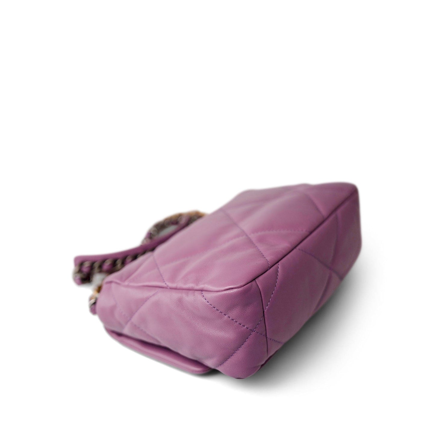 20B Purple Goatskin Quilted 19 Flap Small Mixed Hardware