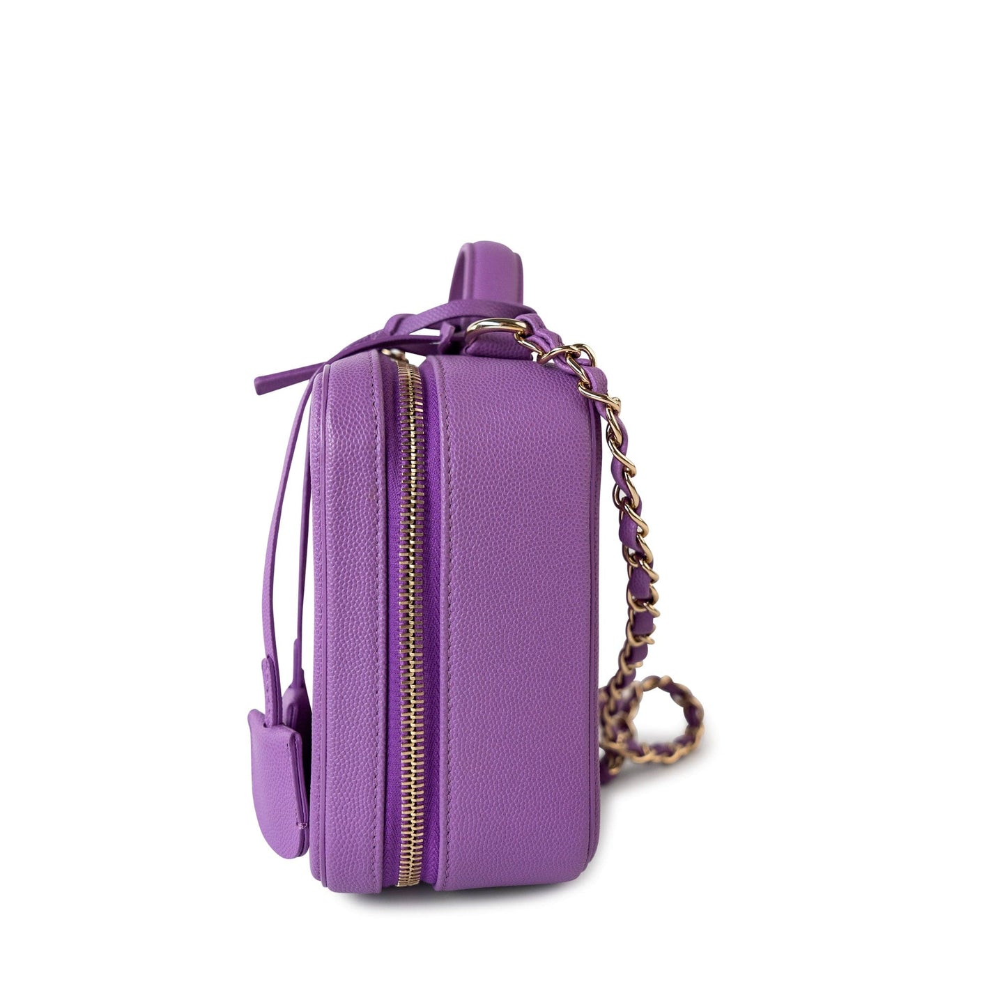 20C Purple Caviar Quilted CC Medium Filigree Vanity Case