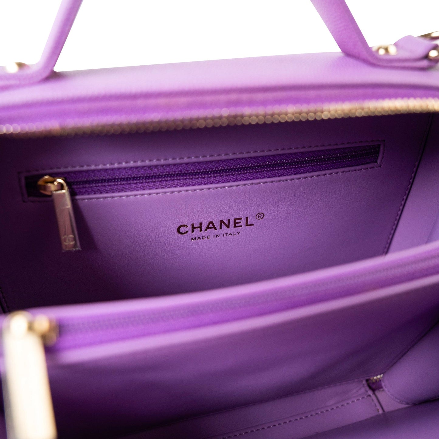 20C Purple Caviar Quilted CC Medium Filigree Vanity Case