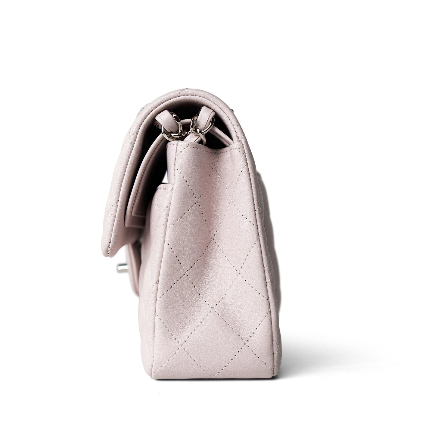 21B Light Purple Lambskin Quilted Classic Flap Small Silver Hardware