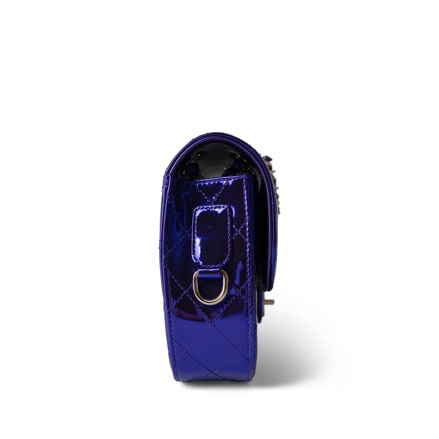 24C Shiny Purple Calfskin Quilted Flap Bag & Coin Purse