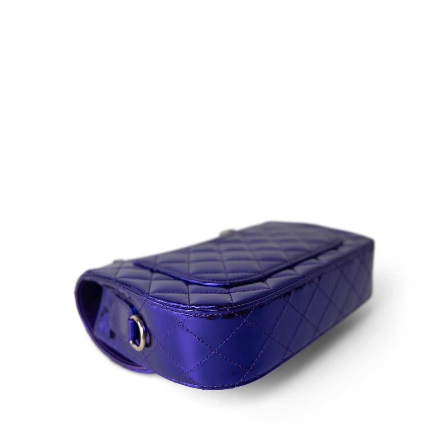 24C Shiny Purple Calfskin Quilted Flap Bag & Coin Purse