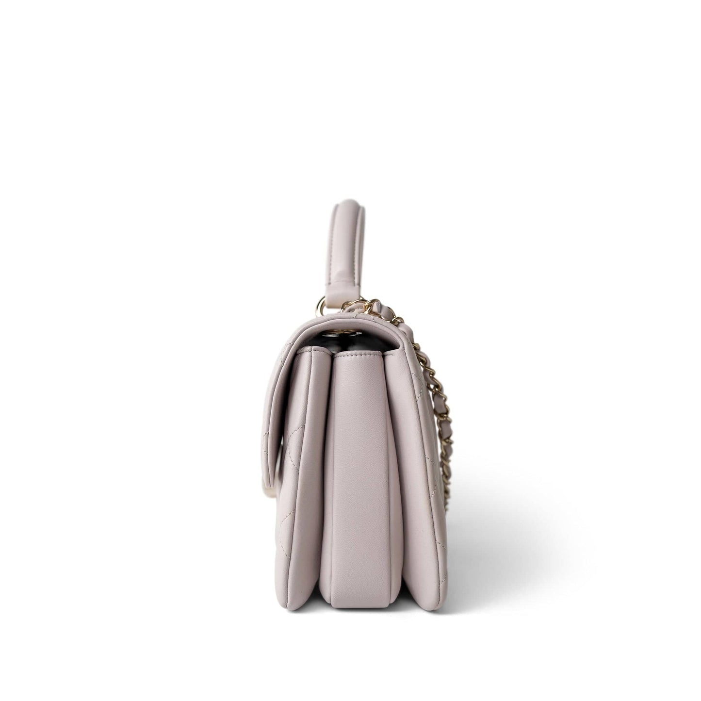 21B Lilac Lambskin Quilted Trendy CC Small Light Gold Hardware