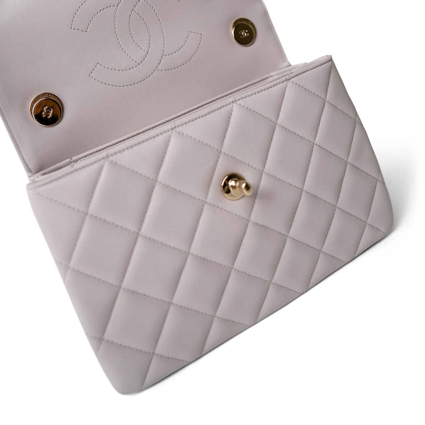 21B Lilac Lambskin Quilted Trendy CC Small Light Gold Hardware