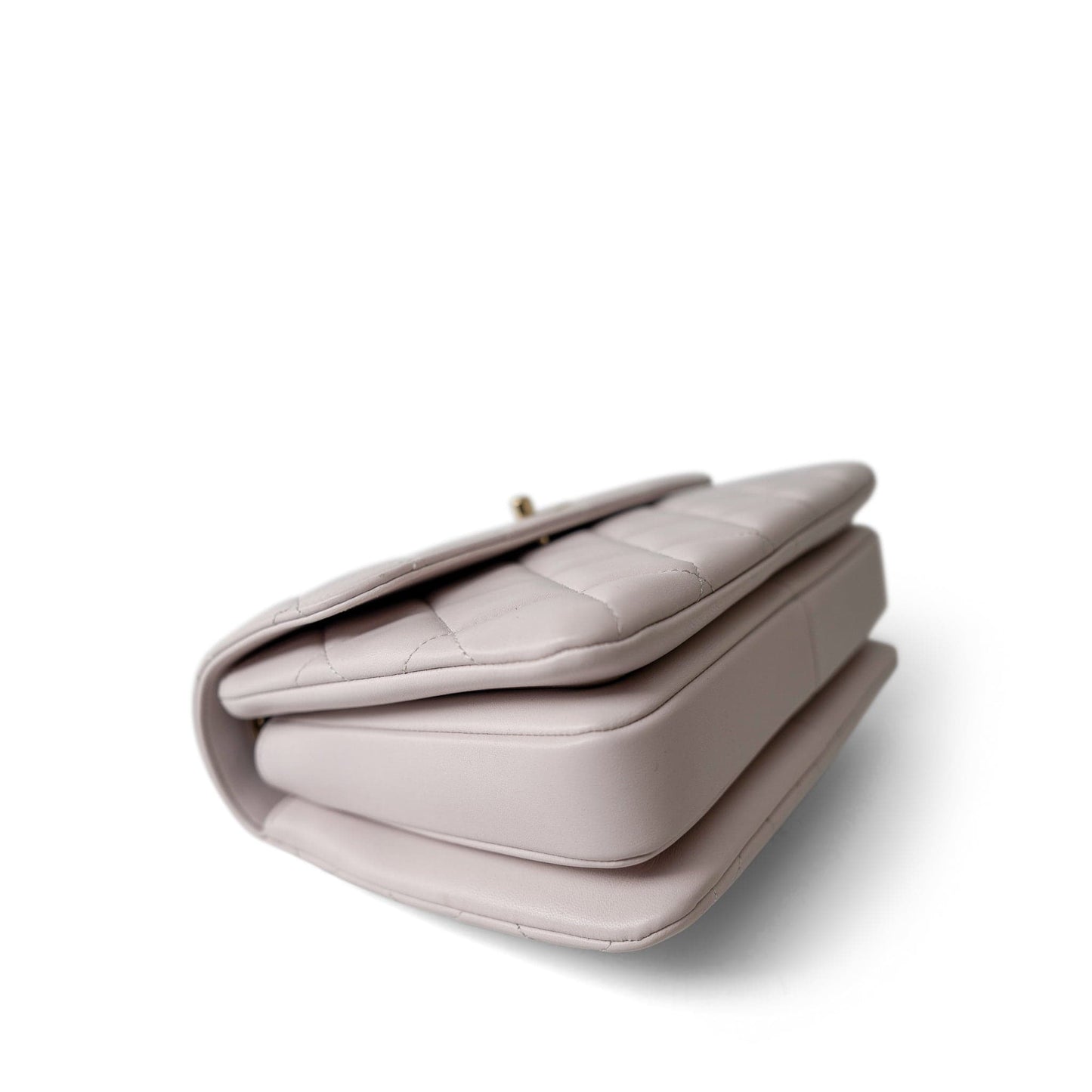 21B Lilac Lambskin Quilted Trendy CC Small Light Gold Hardware