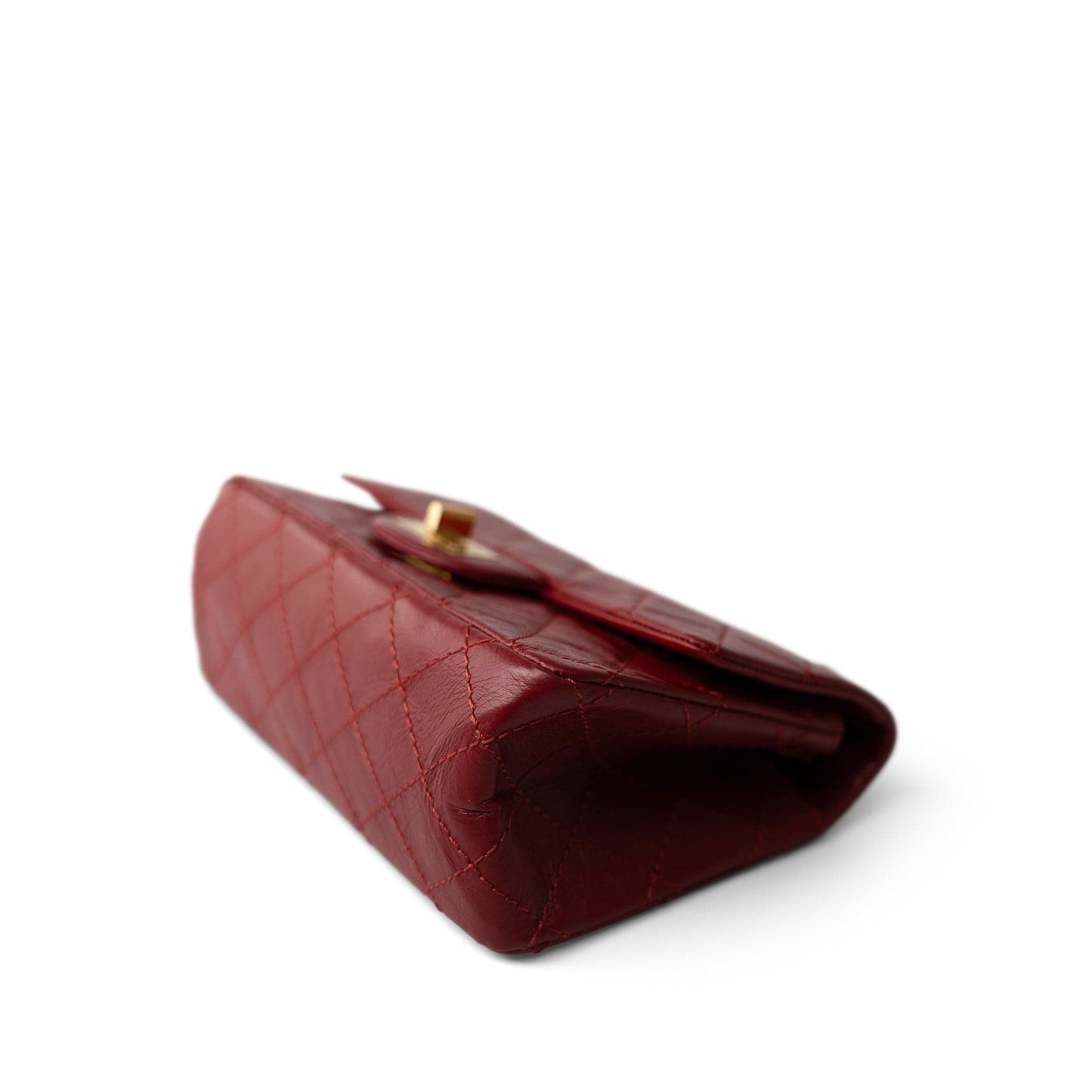 19A Red Aged Calfskin Quilted Mini Reissue Flap