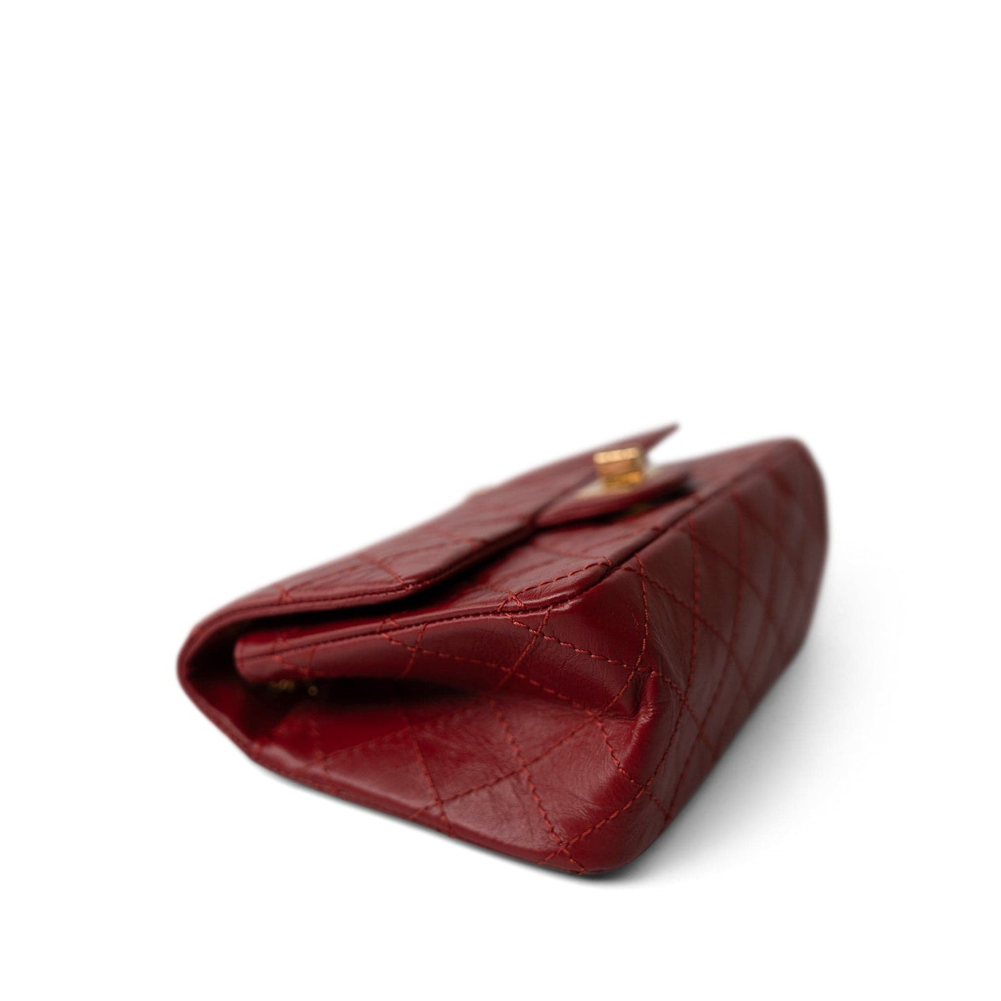 19A Red Aged Calfskin Quilted Mini Reissue Flap