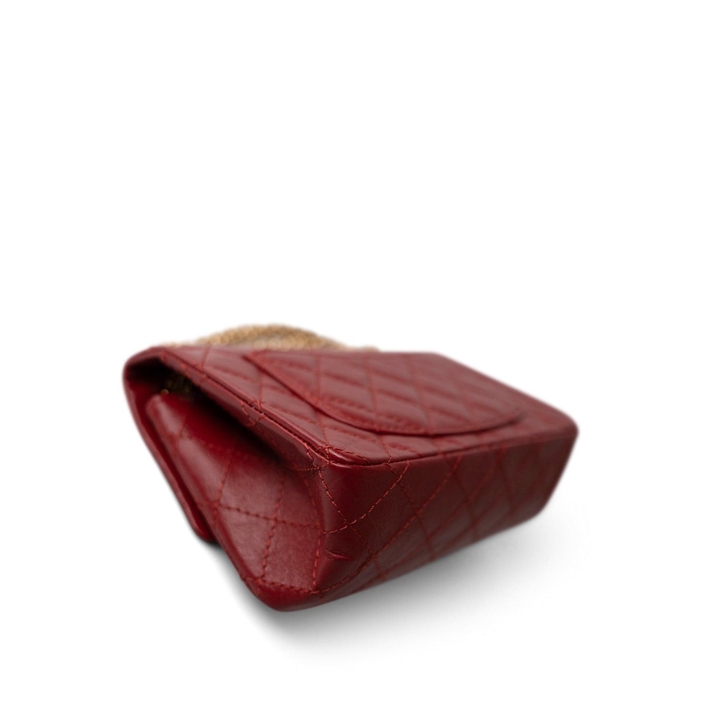 19A Red Aged Calfskin Quilted Mini Reissue Flap