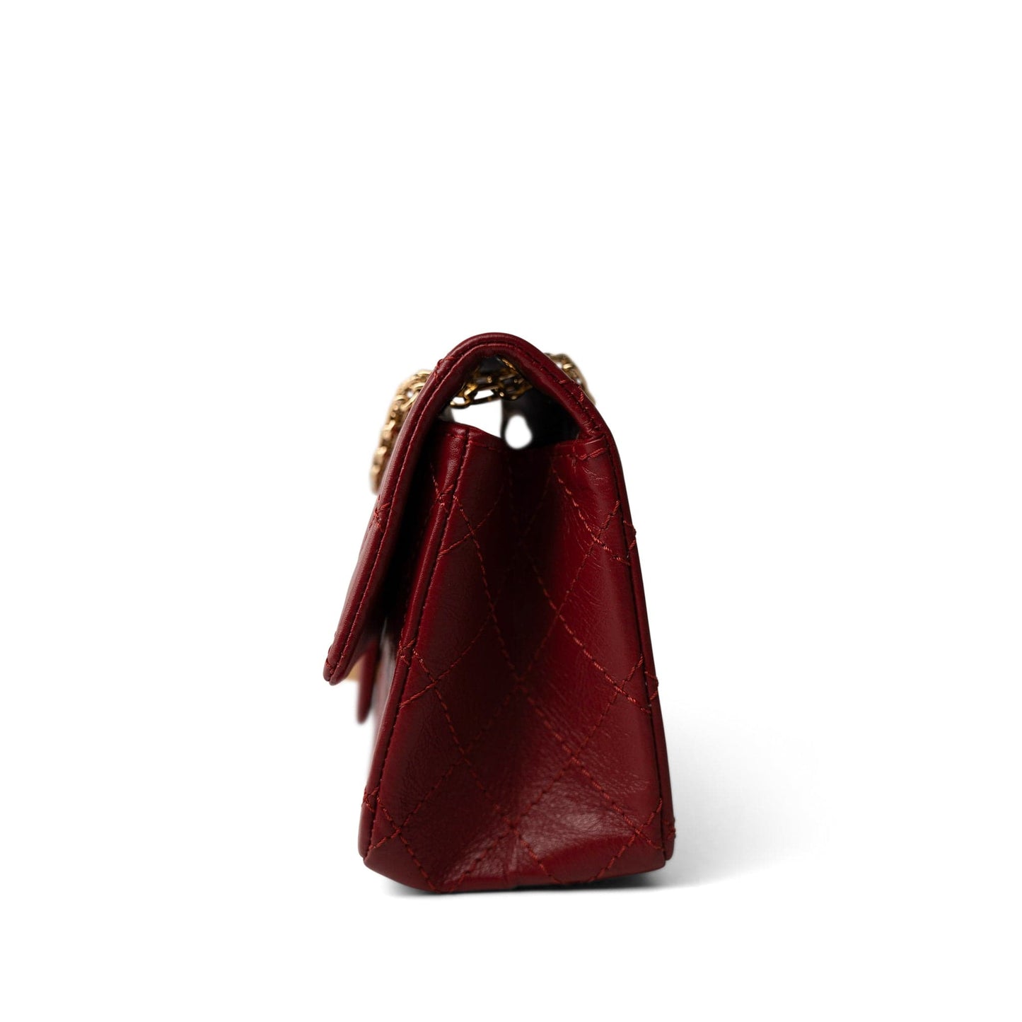 19A Red Aged Calfskin Quilted Mini Reissue Flap