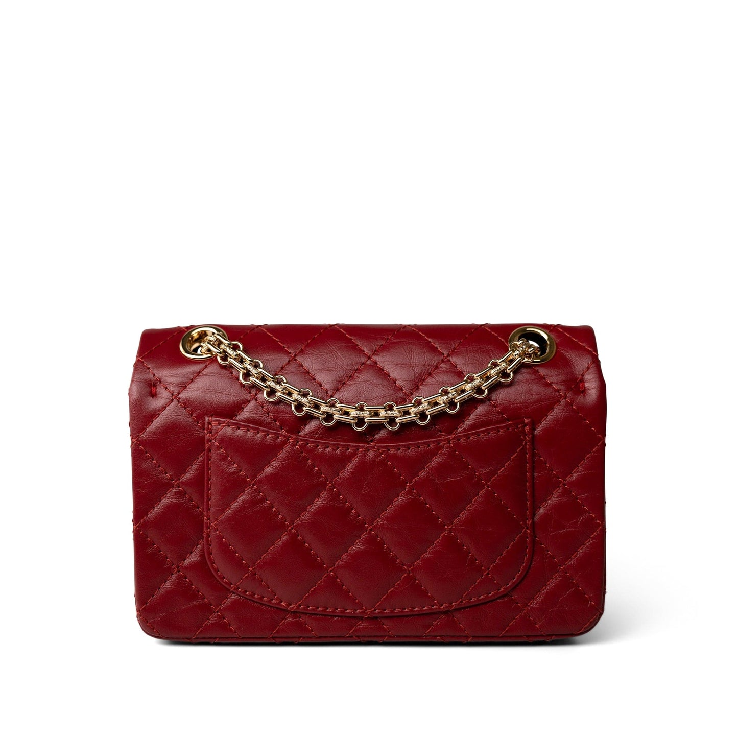 19A Red Aged Calfskin Quilted Mini Reissue Flap