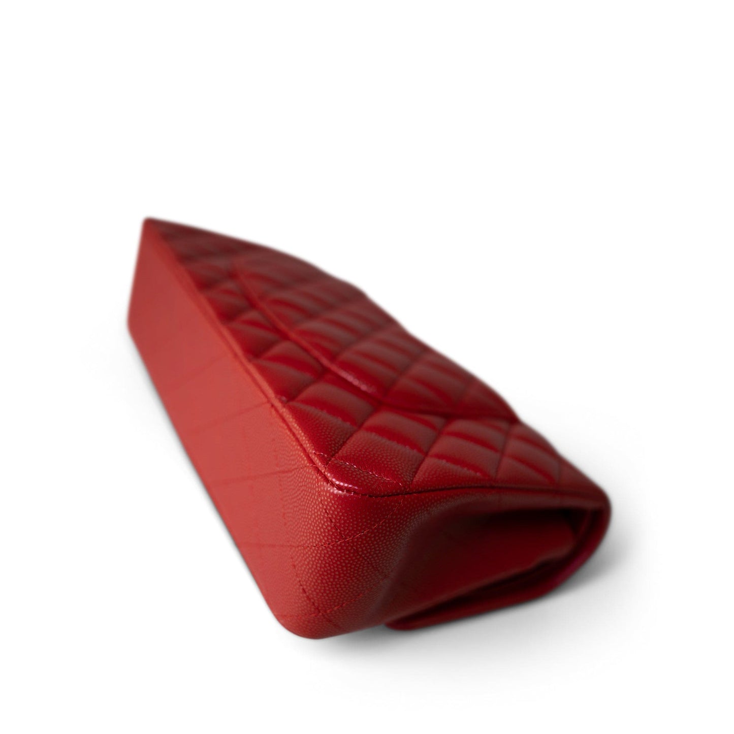 21S Iridescent Red Classic Flap Medium Light Gold Hardware