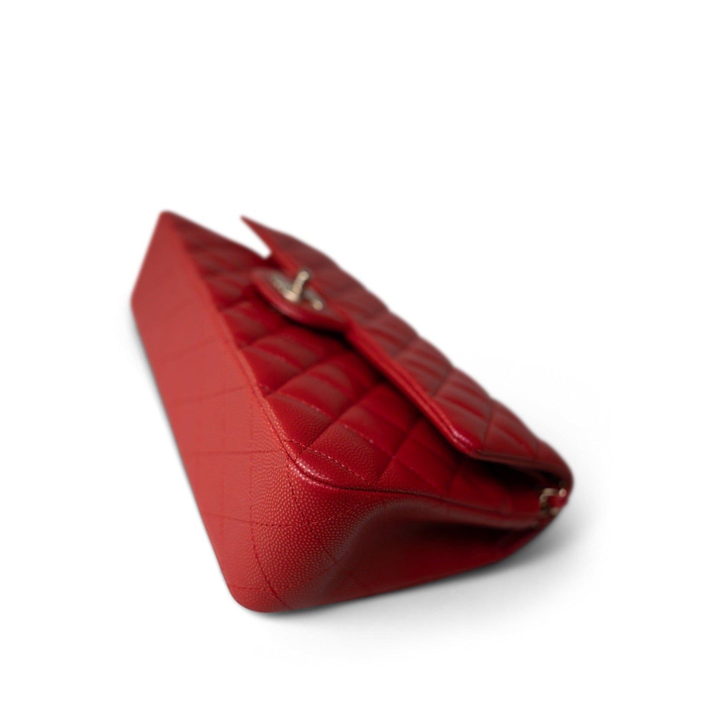 21S Iridescent Red Classic Flap Medium Light Gold Hardware