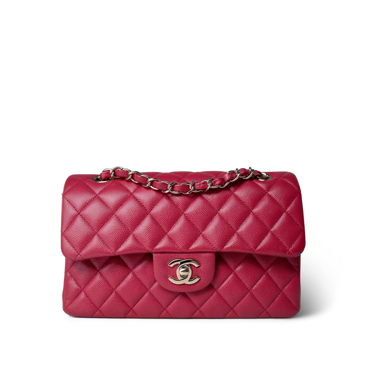 Red Caviar Quilted Classic Flap Small Light Gold Hardware