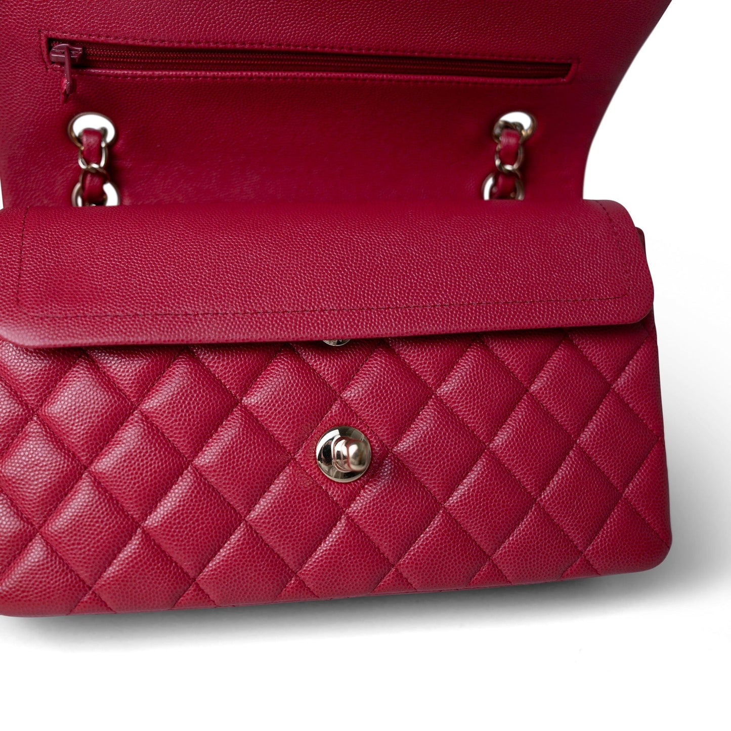 Red Caviar Quilted Classic Flap Small Light Gold Hardware