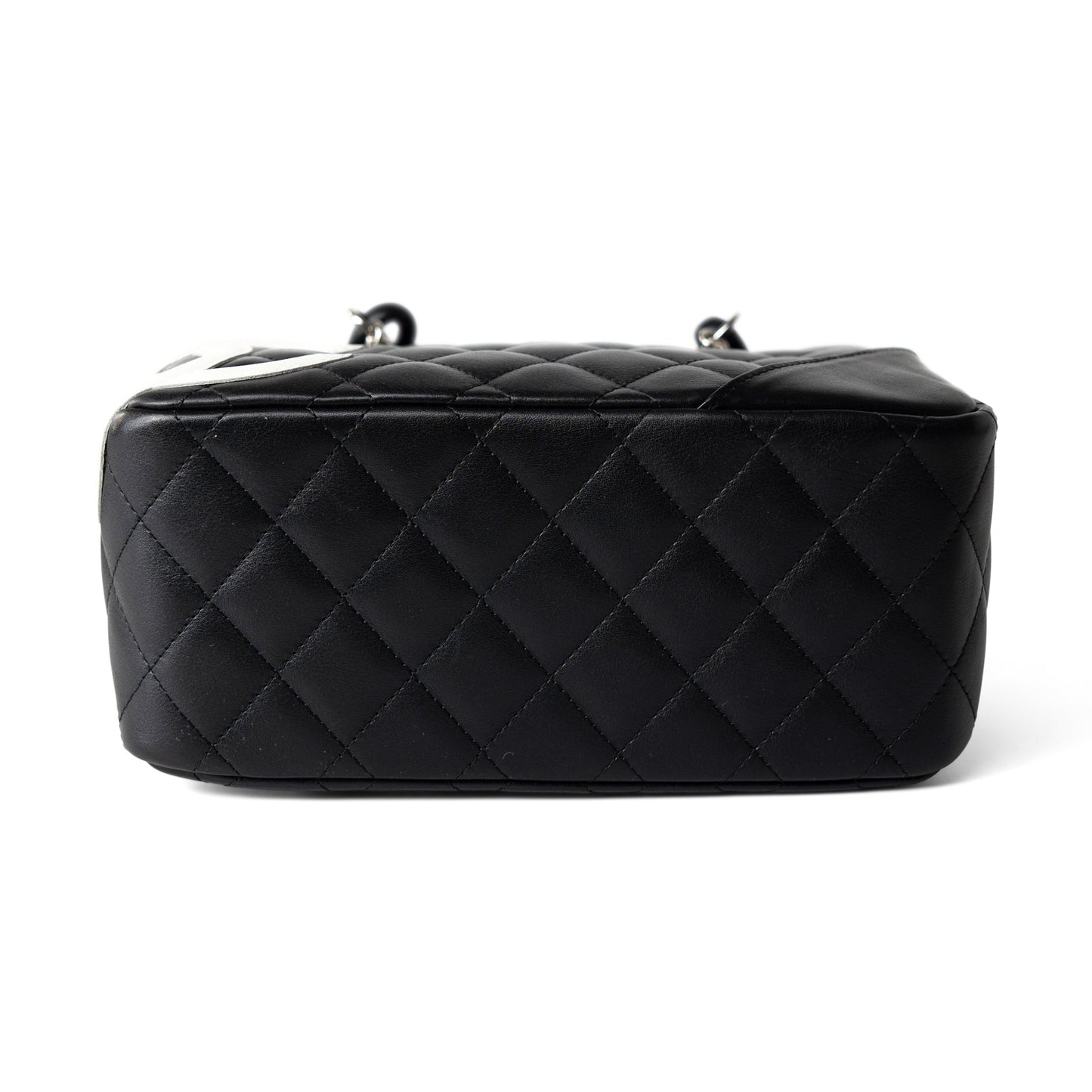 Black Calfskin Quilted Small Cambon Bowler Silver Hardware (Pink Interior)