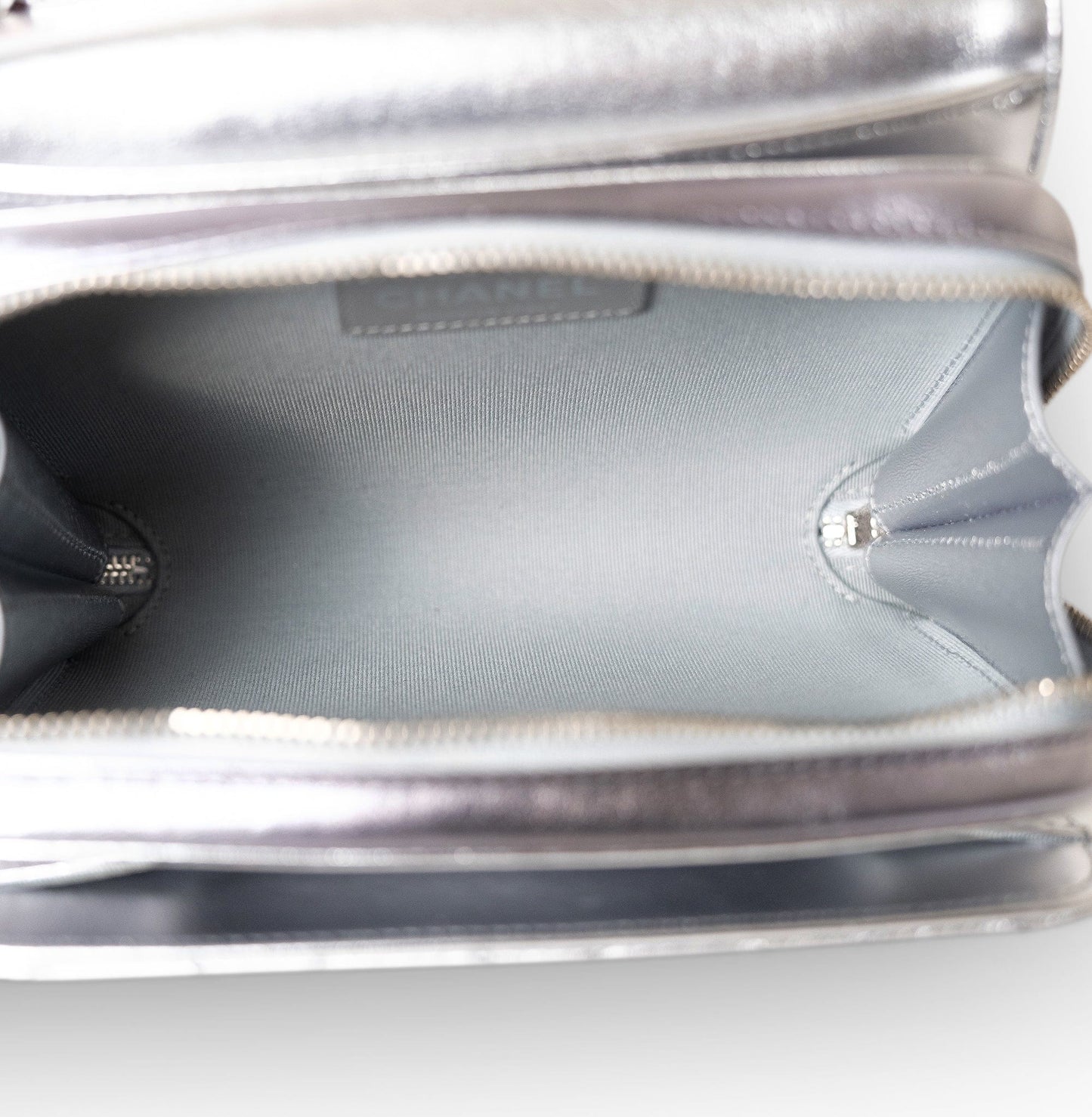 Like a Wallet Flap Bag Gradient Quilted Metallic Lambskin Silver Hardware