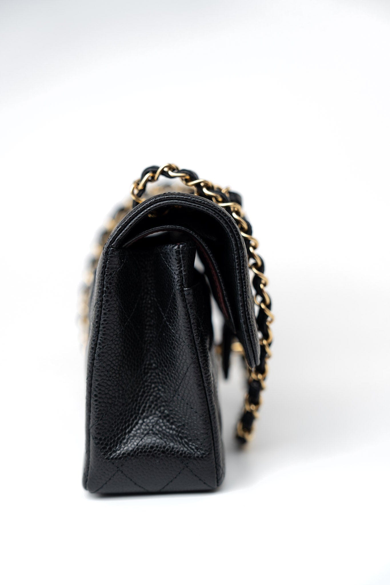 Small Black Caviar Quilted Classic Flap Gold Hardware