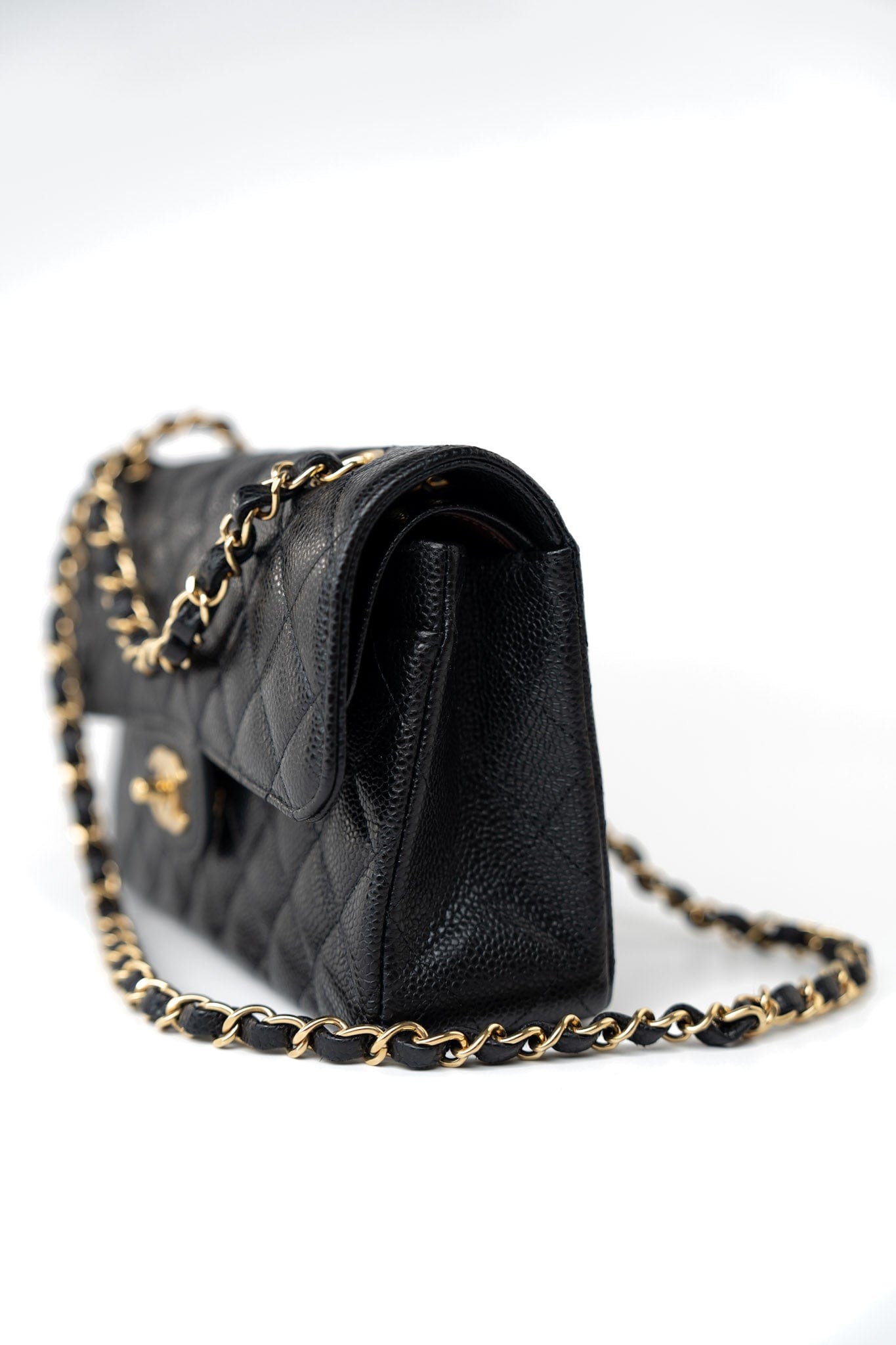 Small Black Caviar Quilted Classic Flap Gold Hardware