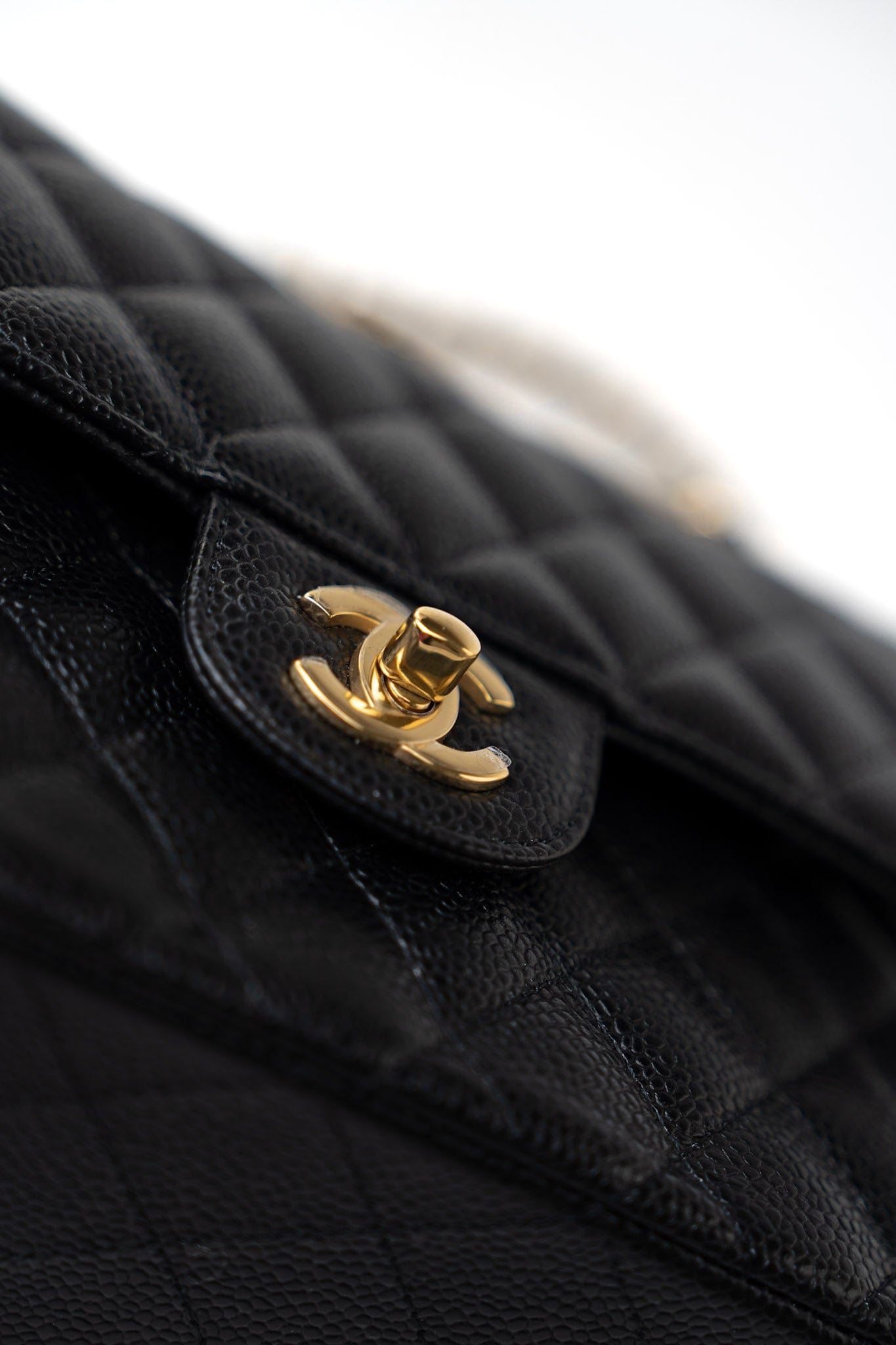 Small Black Caviar Quilted Classic Flap Gold Hardware