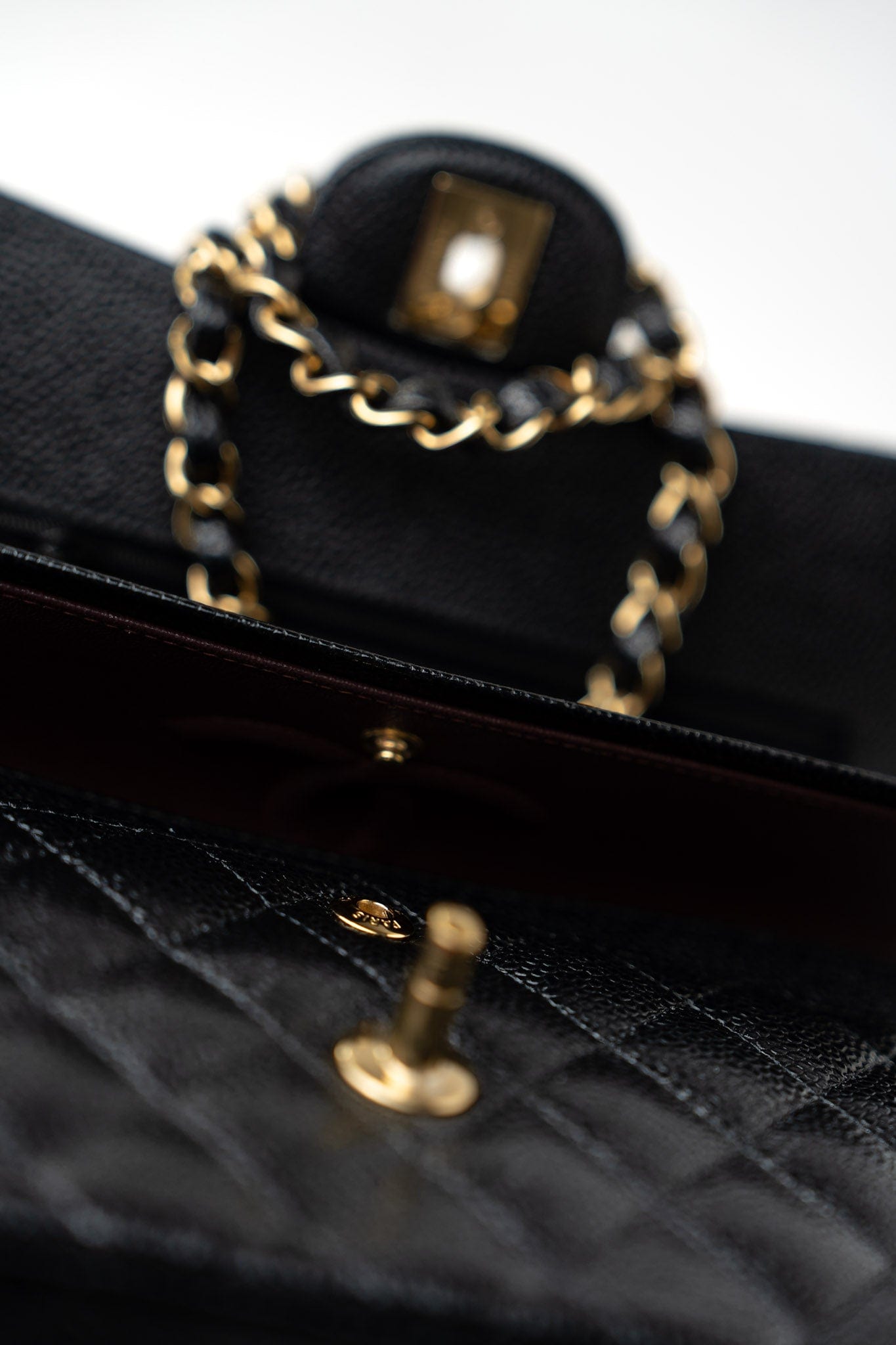 Small Black Caviar Quilted Classic Flap Gold Hardware