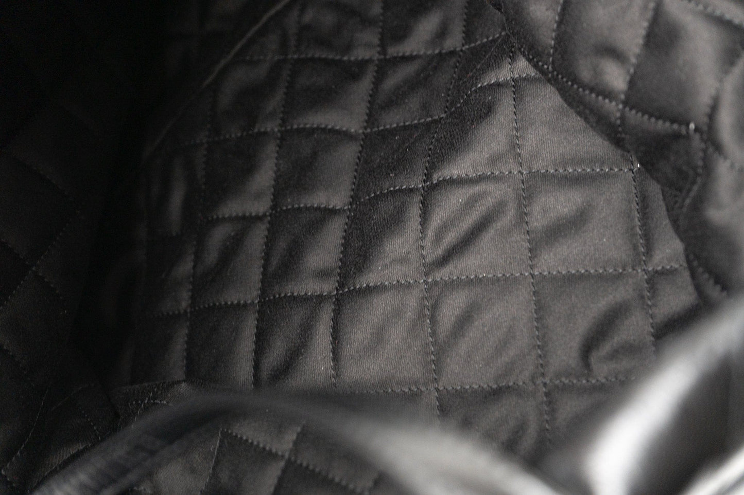 So Black Calfskin Quilted Drawstring 22 Bag medium Black Hardware