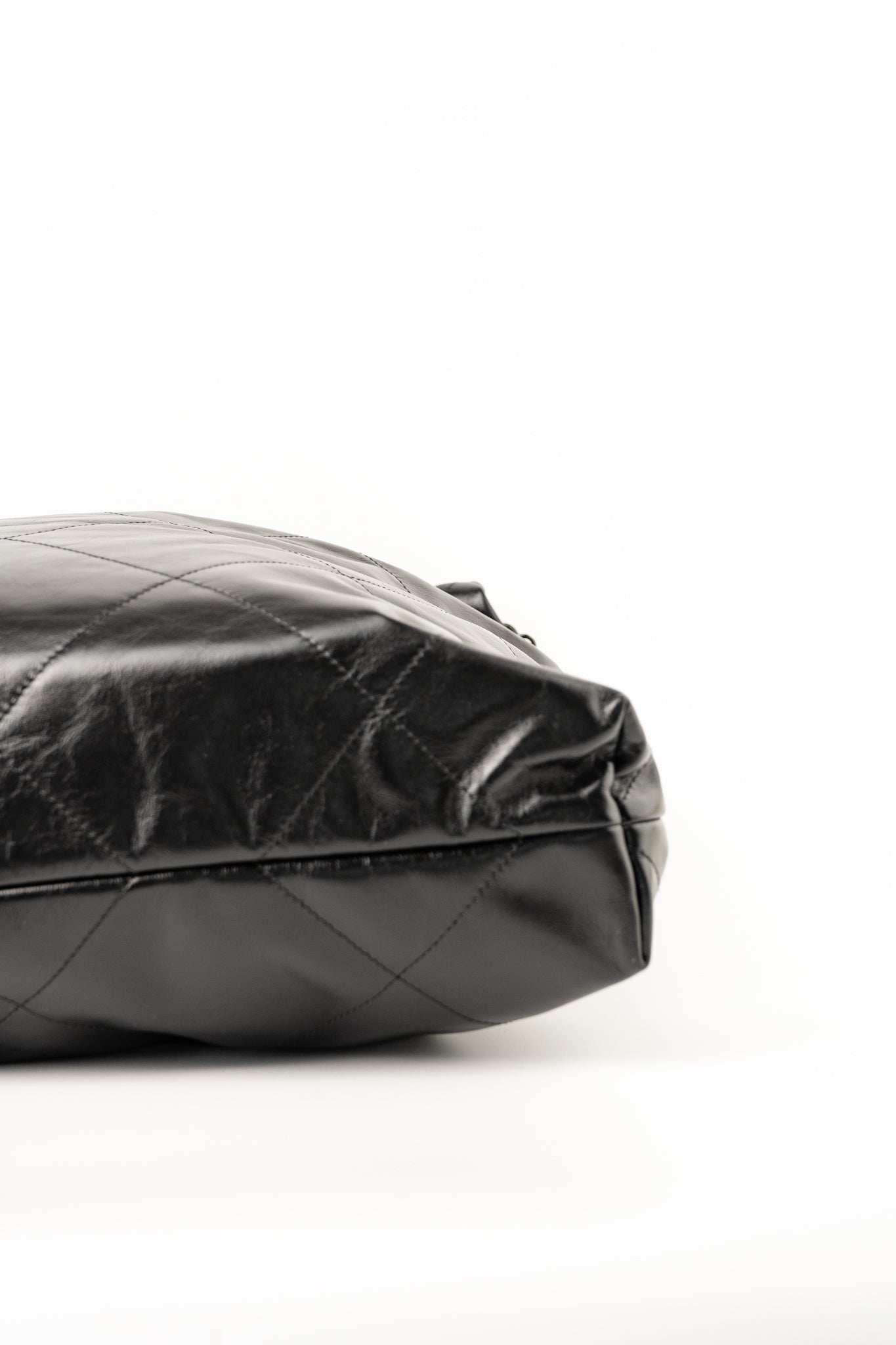 So Black Calfskin Quilted Drawstring 22 Bag medium Black Hardware