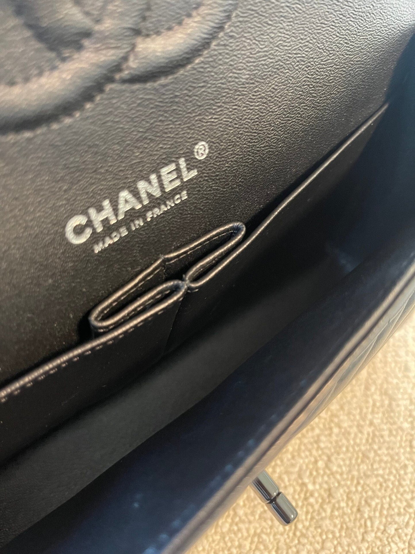 So Black Lambskin Chevron Medium Classic Flap