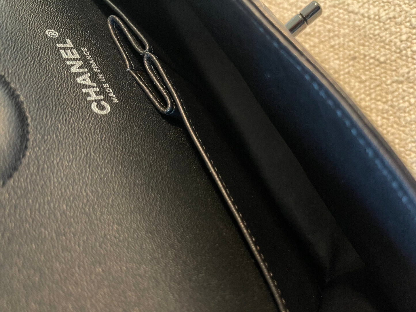 So Black Lambskin Chevron Medium Classic Flap