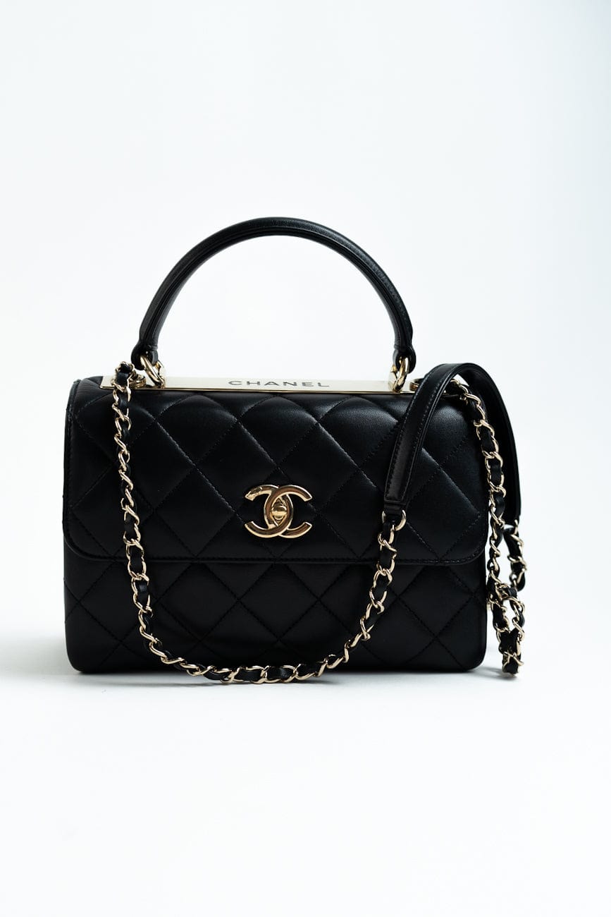 Trendy CC Small Black Lambskin Quilted LGHW