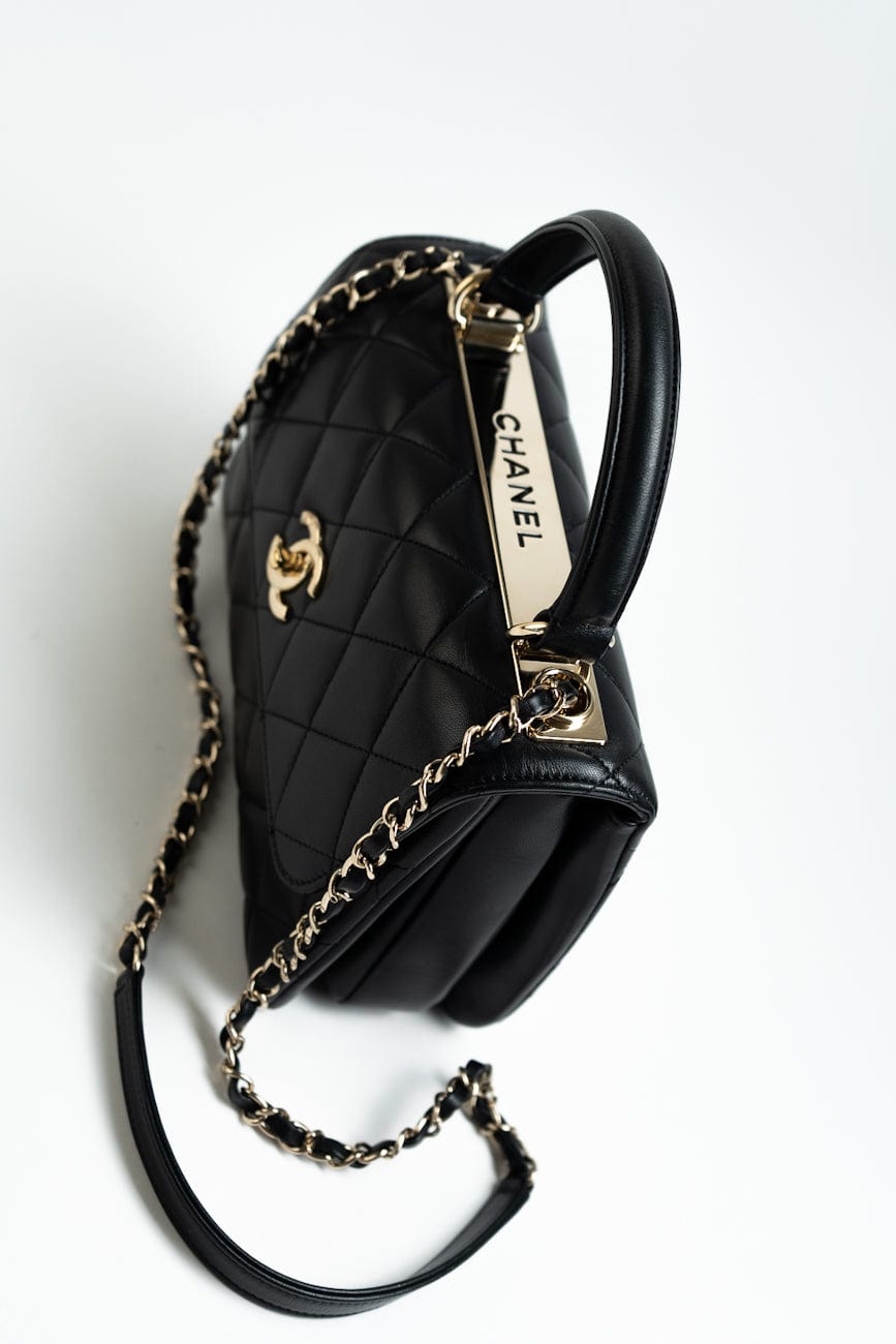 Trendy CC Small Black Lambskin Quilted LGHW