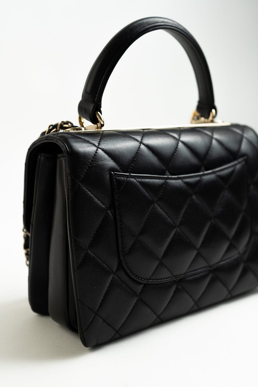 Trendy CC Small Black Lambskin Quilted LGHW