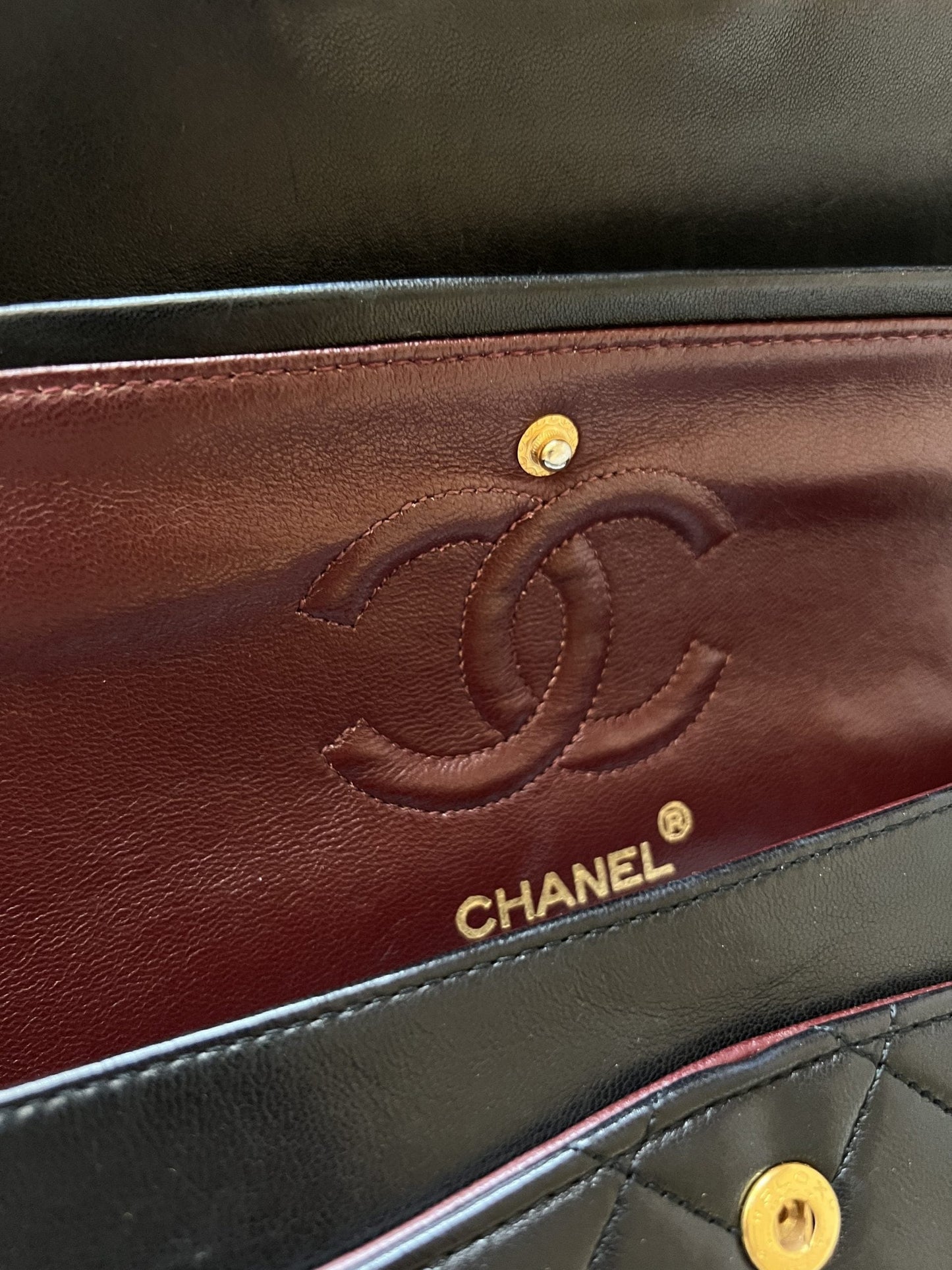 Vintage Black Lambskin Quilted Small Classic Flap GHW