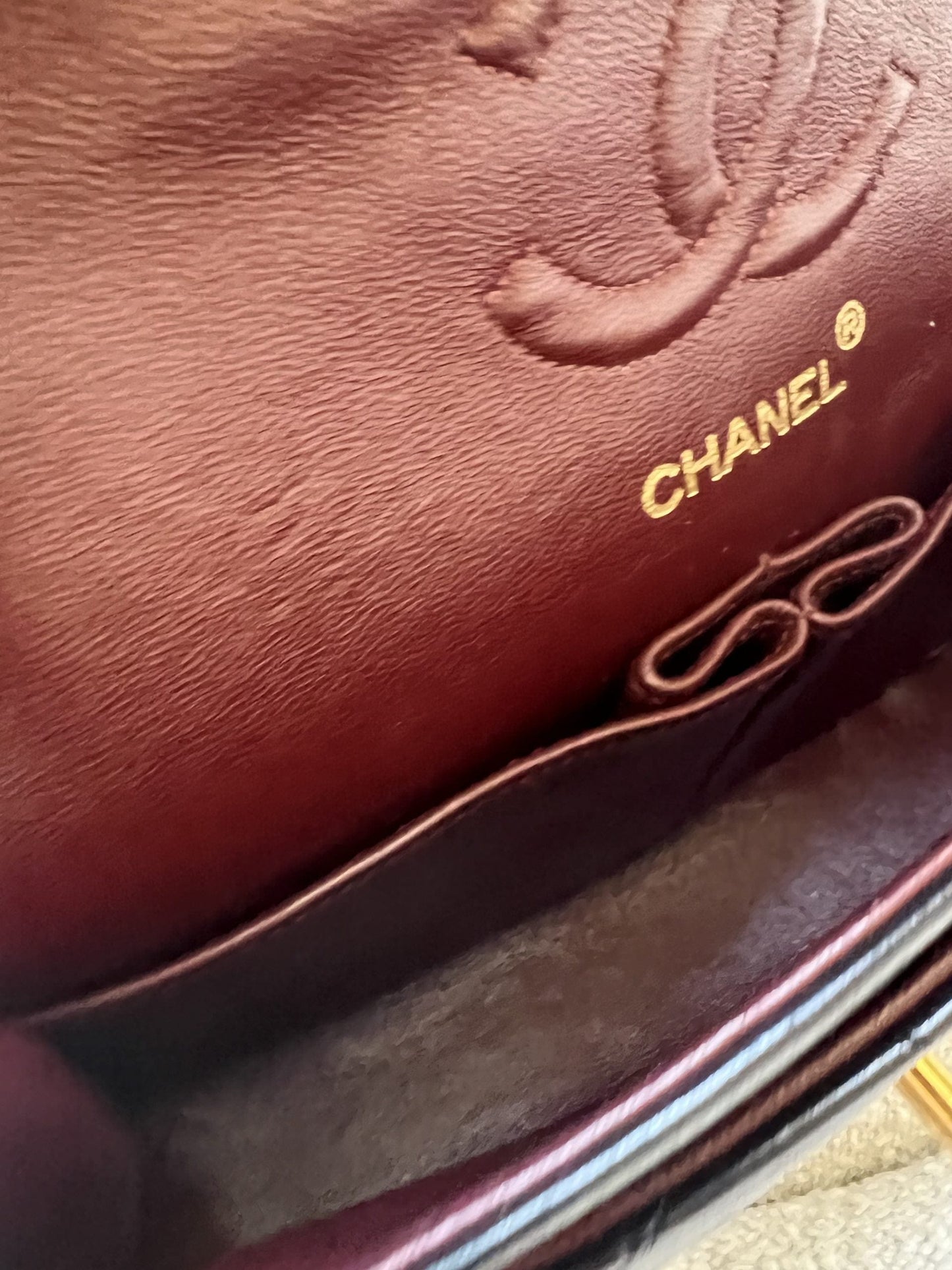 Vintage Black Lambskin Quilted Small Classic Flap GHW