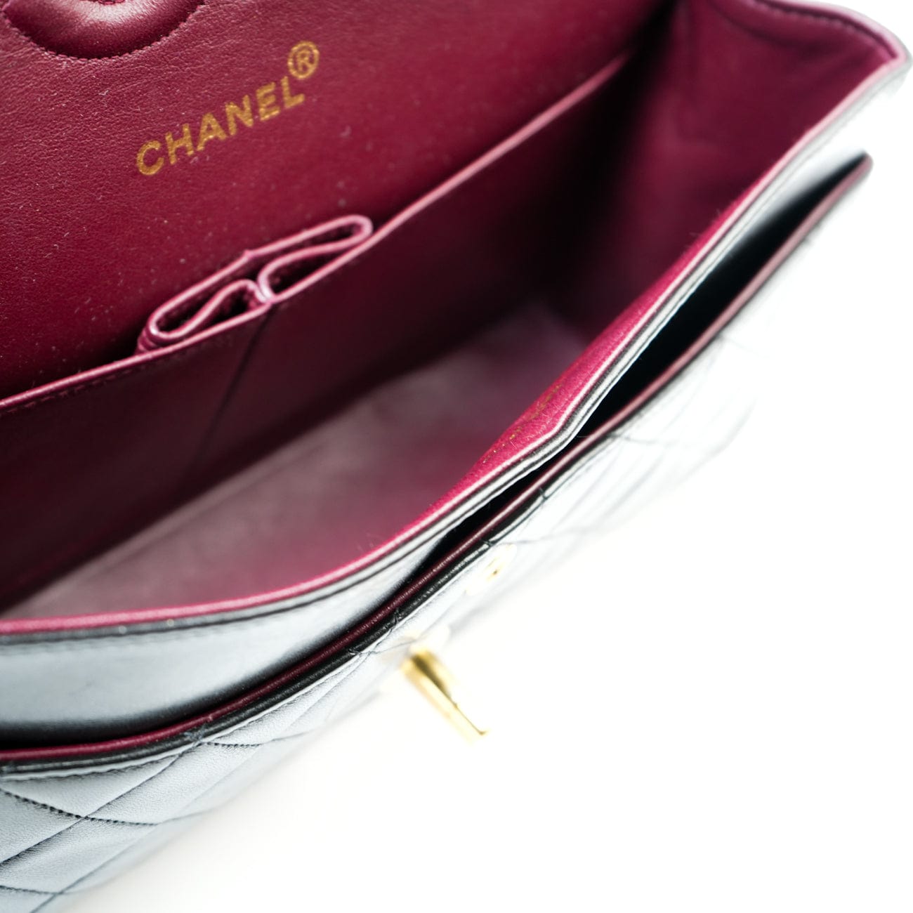 Vintage Black Medium Lambskin Quilted Classic Flap GHW