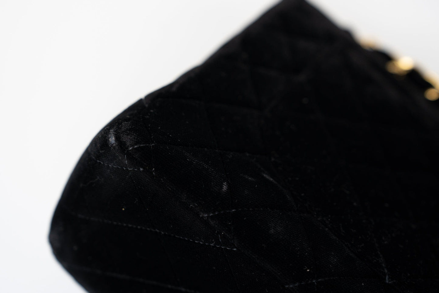 Vintage Black Velvet Matelasse Jumbo Single Flap