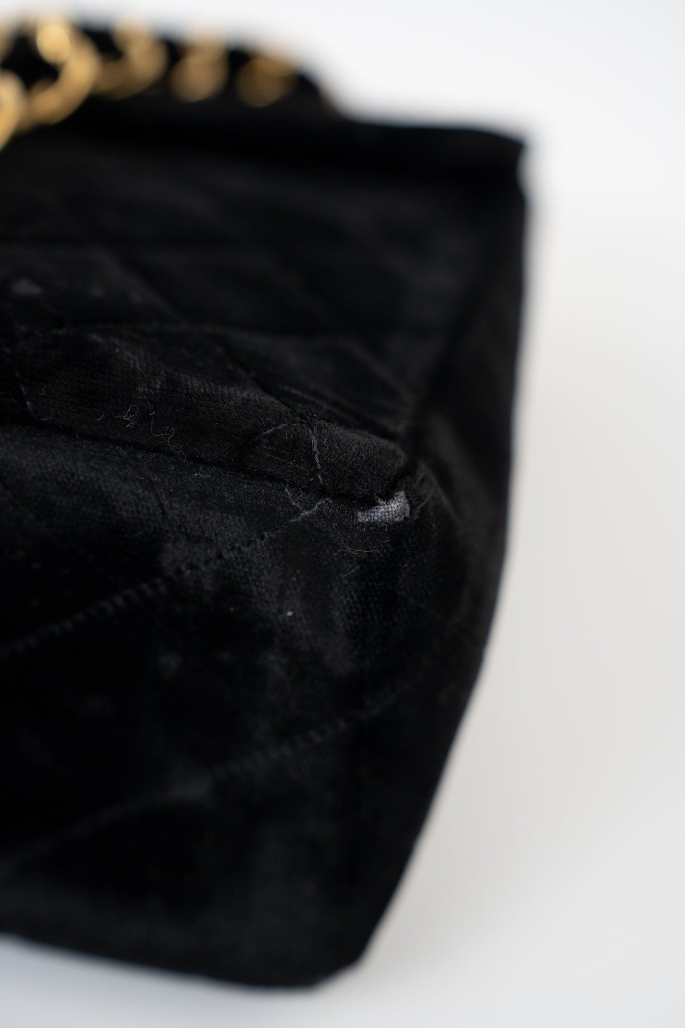 Vintage Black Velvet Matelasse Jumbo Single Flap