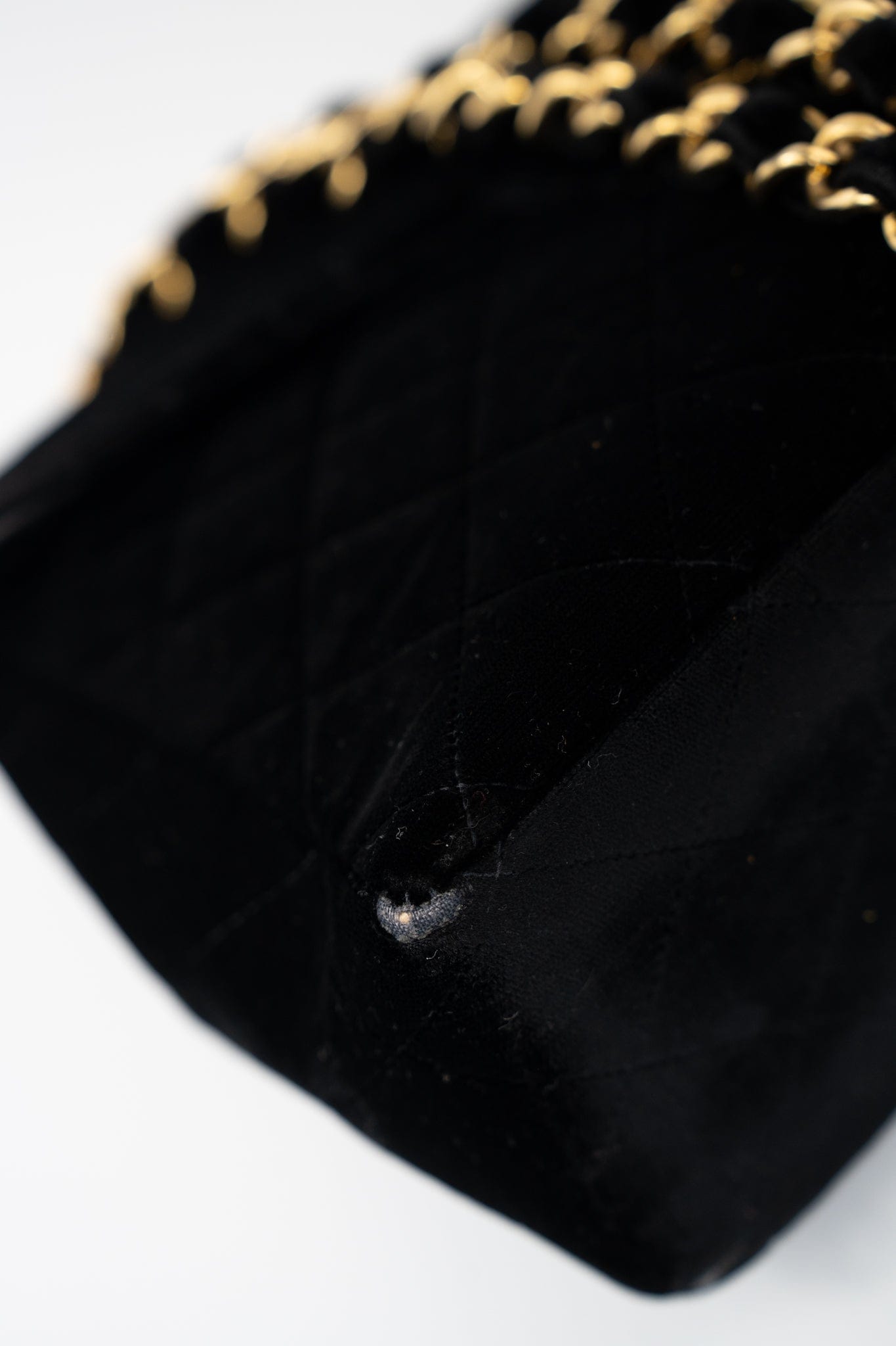 Vintage Black Velvet Matelasse Jumbo Single Flap