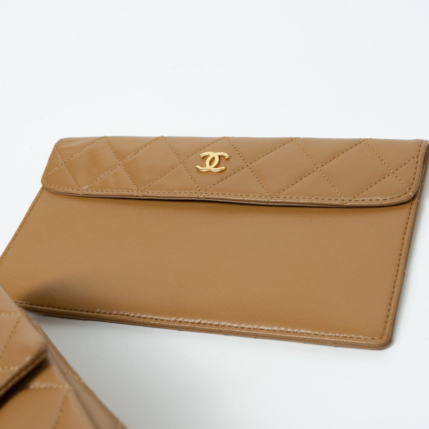 Vintage Caramel Lambskin Quilted Single Flap Medium with Gold Hardware