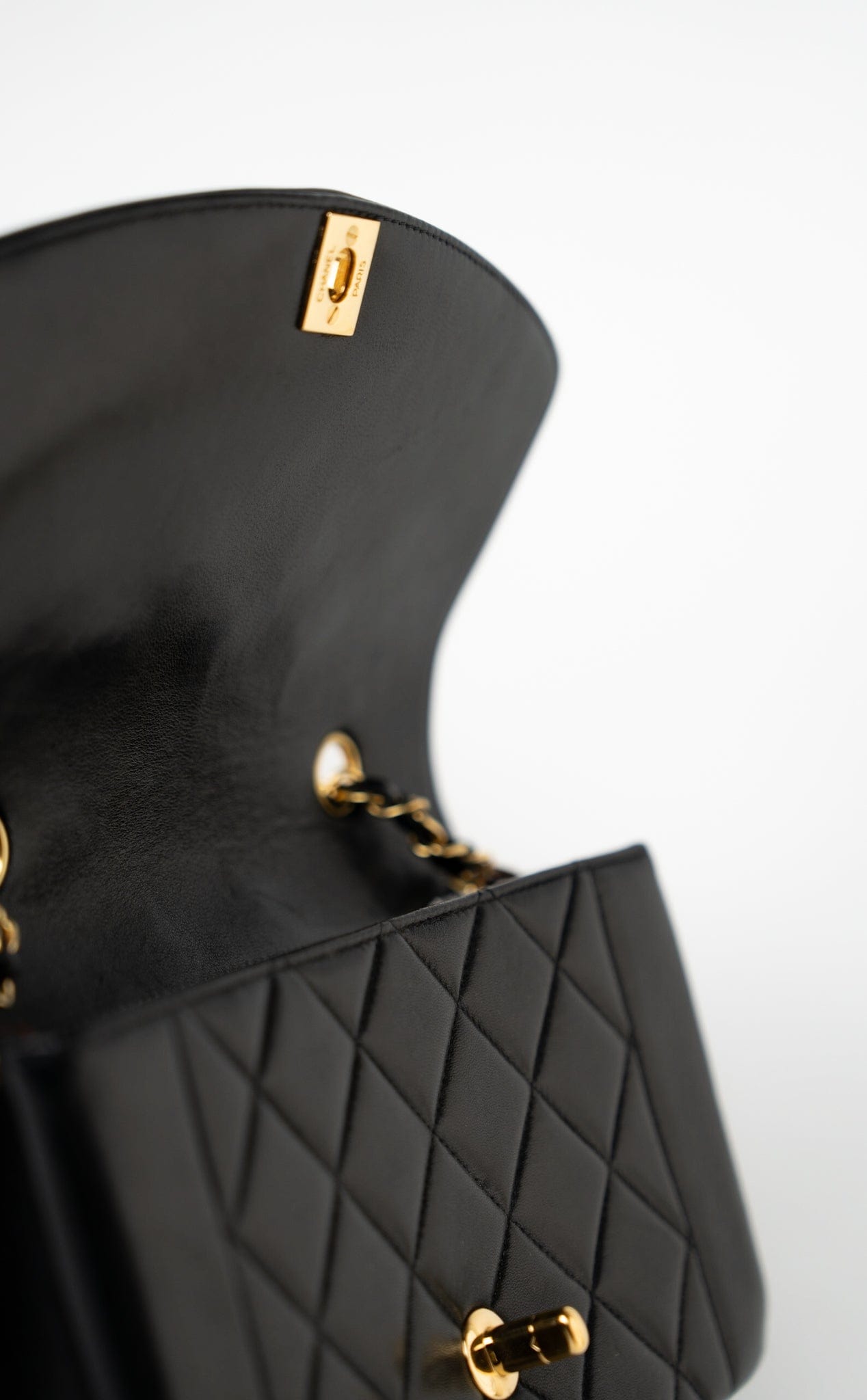 Vintage Diana Flap Small Lambskin Quilted Single Flap GHW