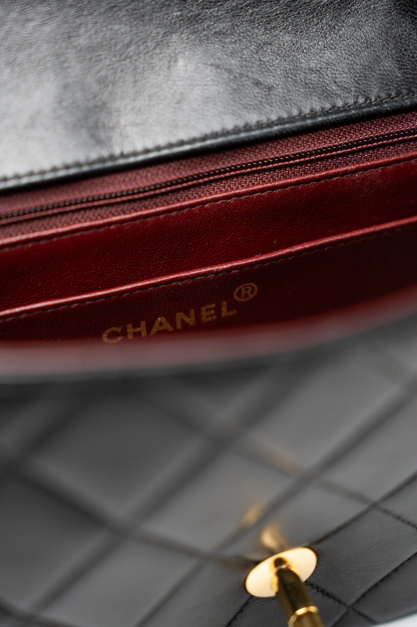 Vintage Diana Flap Small Lambskin Quilted Single Flap GHW