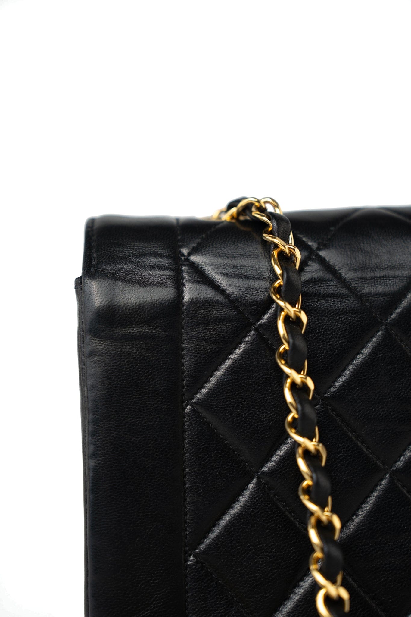 Vintage Diana Flap Small Lambskin Quilted Single Flap GHW