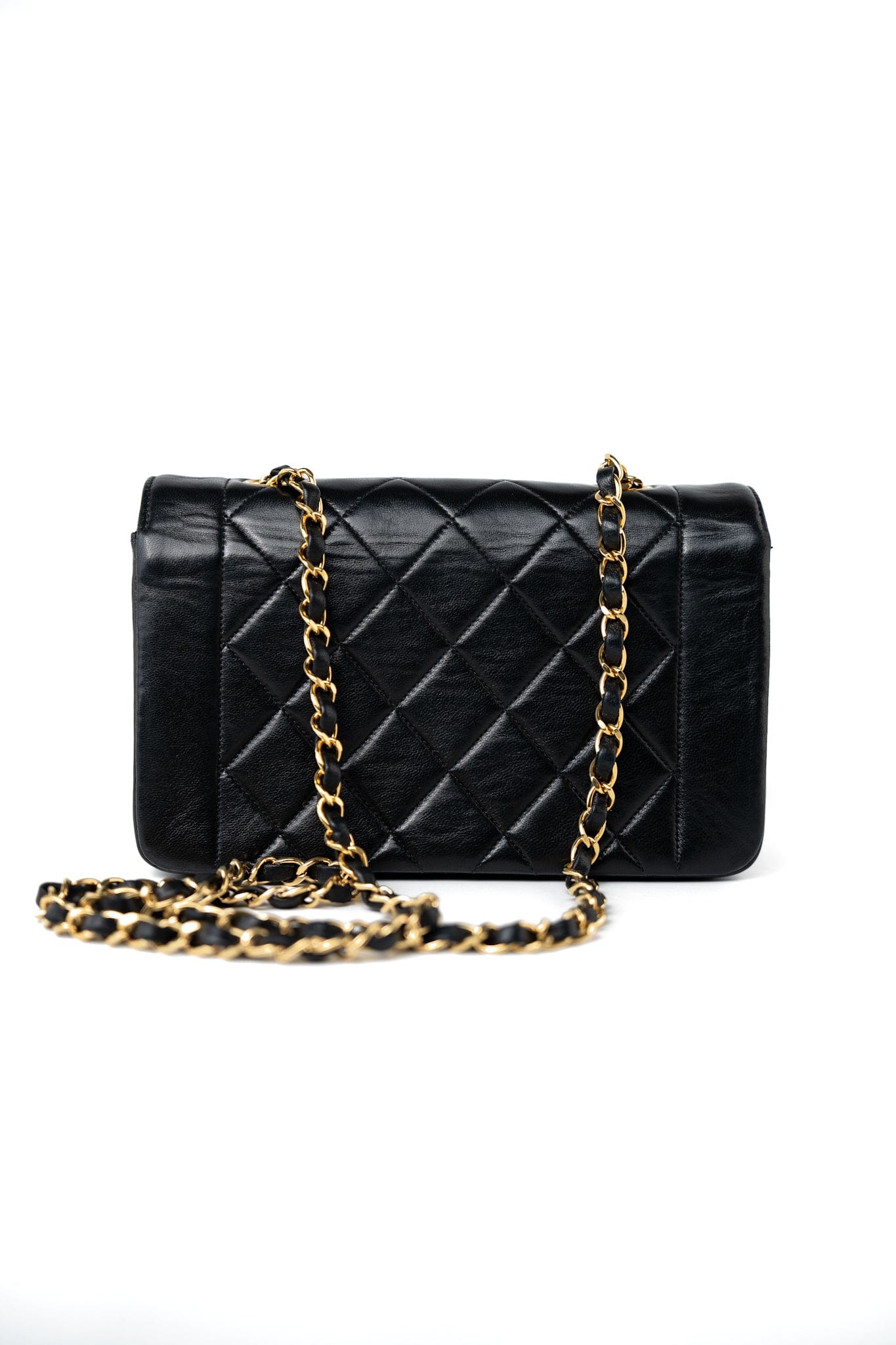 Vintage Diana Flap Small Lambskin Quilted Single Flap GHW