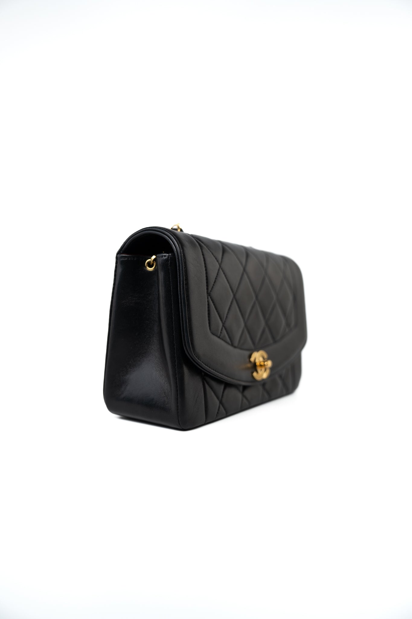 Vintage Diana Flap Small Lambskin Quilted Single Flap GHW