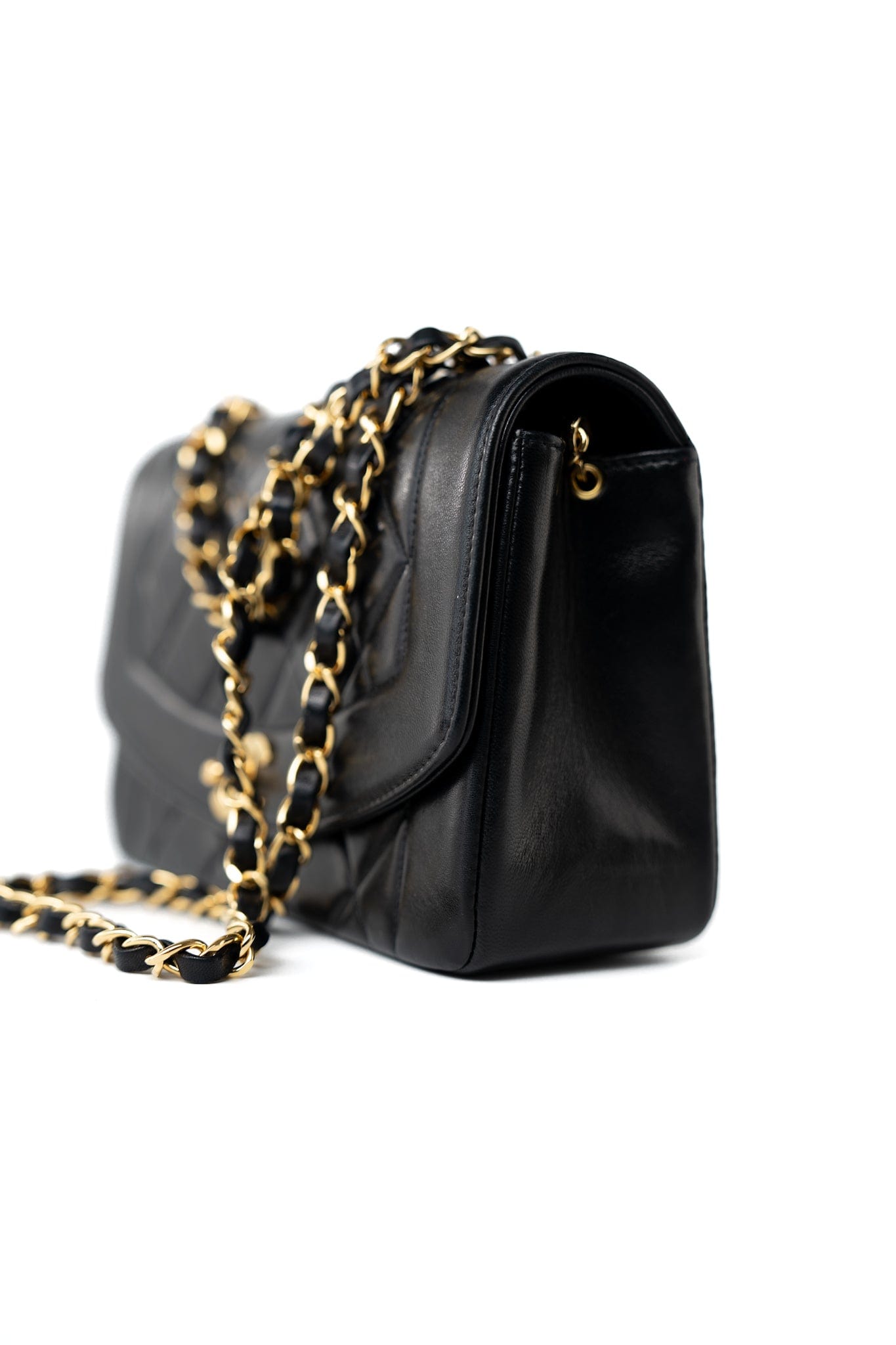 Vintage Diana Flap Small Lambskin Quilted Single Flap GHW