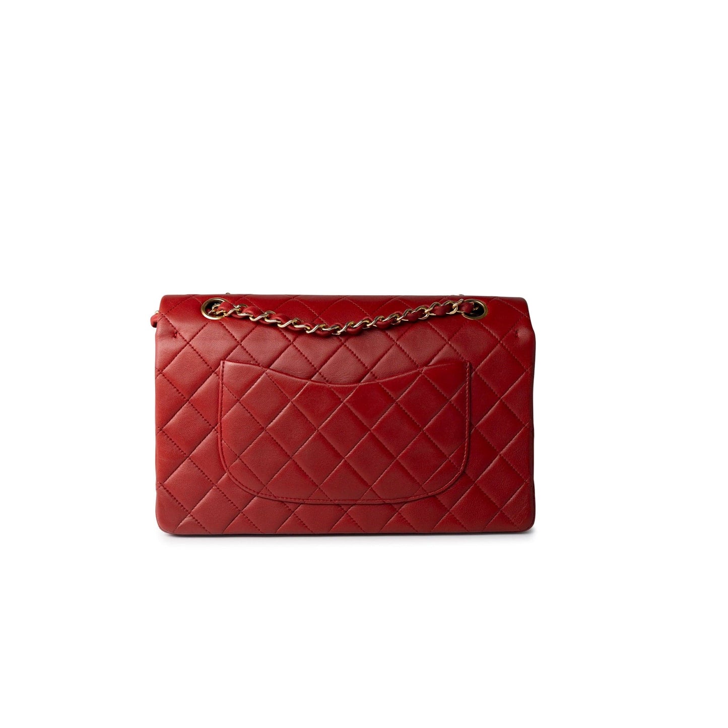Vintage Red Lambskin Quilted Classic Flap Medium Gold Hardware